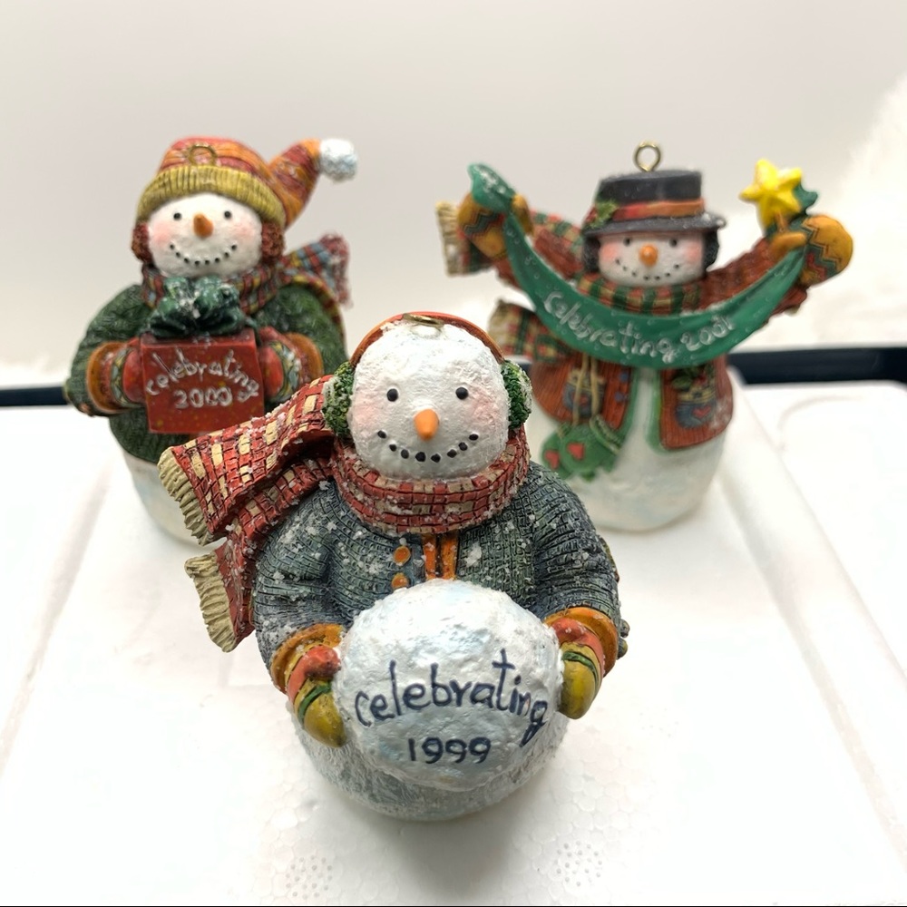 Vintage Lang & Wise Classic "Three Snowmen" Set of 3 Figurines